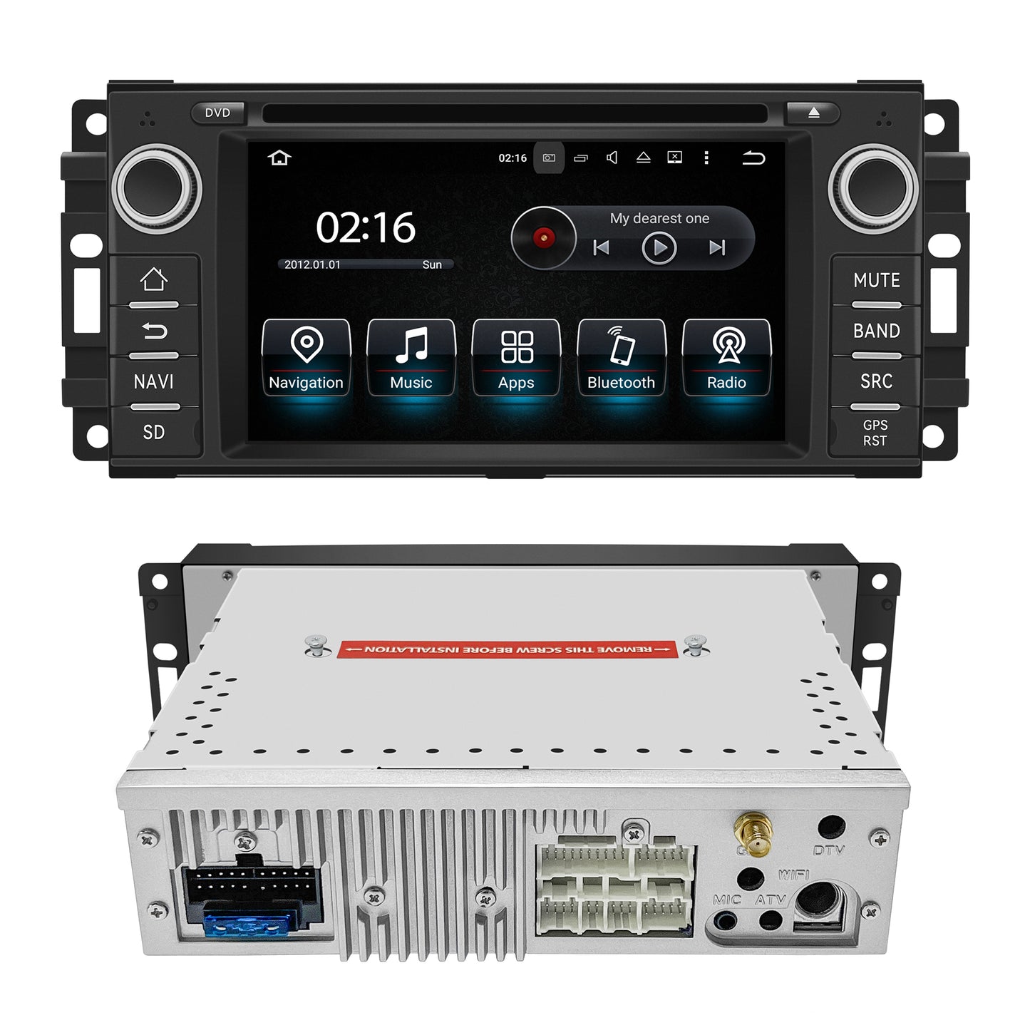 Wit-Up Dodge Car Radio For 7'' 2002-2008 Stereo Aftermarket Touch Screen Replacement Head Unit Upgrade 2 Din Android 12 Car Multimedia DVD Stereo With Screen Receiver Bluetooth DVD Player Video Games - Wit-Up Media Refit Tech