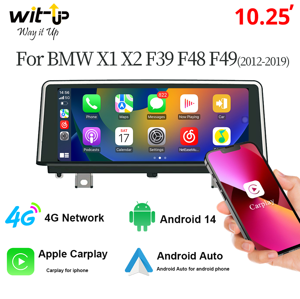 Wit-Up for BMW X1 X2 F48 F49 F39 10.25" Touch Screen Upgrade Radio Android 14 Aftermaket GPS Navi CarPlay Autoradio Car Stereo DVD Multimedia Player Head Unit Screen Carplay Upgrade