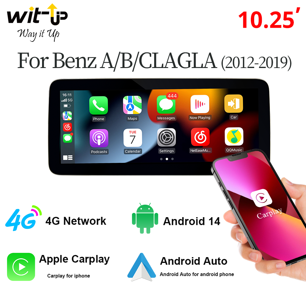 Wit-Up For Benz A W176/B W246 /CLA C117/G W463/GLA X156 2012-2019 10.25" Touchscreen Android 12 Aftermaket Carplay Screen Upgrade GPS Navi CarPlay Autoradio Car Stereo - Wit-Up Media Refit Tech