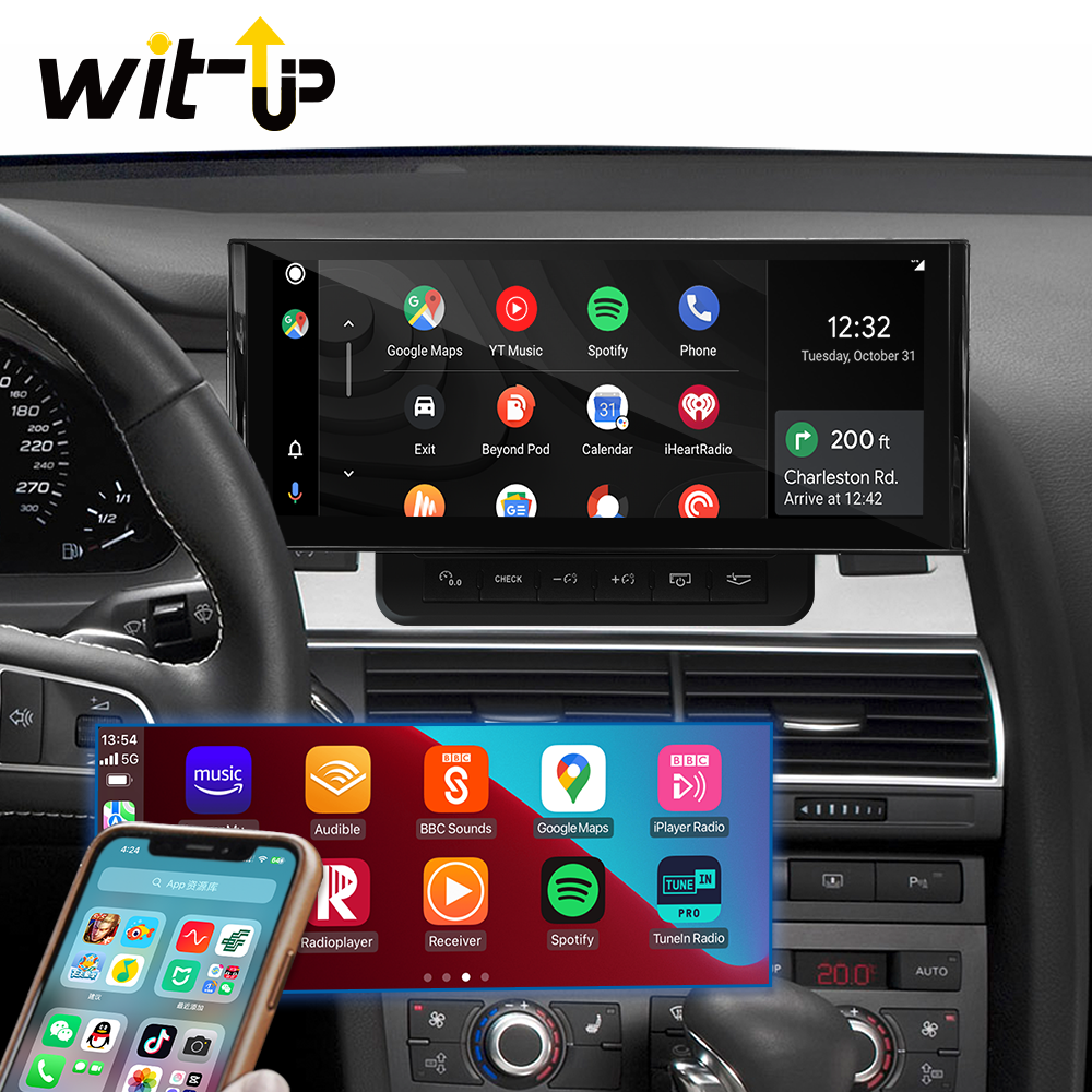 Radio Android Audi A6 MMI 2G 3G 10.25" Touchscreen Upgrade Car Stereo Wireless Carplay Youtube Apply Carplay Google Map Game GPS Navigation Head Unit Aftermarket Mirroring Music TikTok Netflix Wit-Up Media Refit Tech