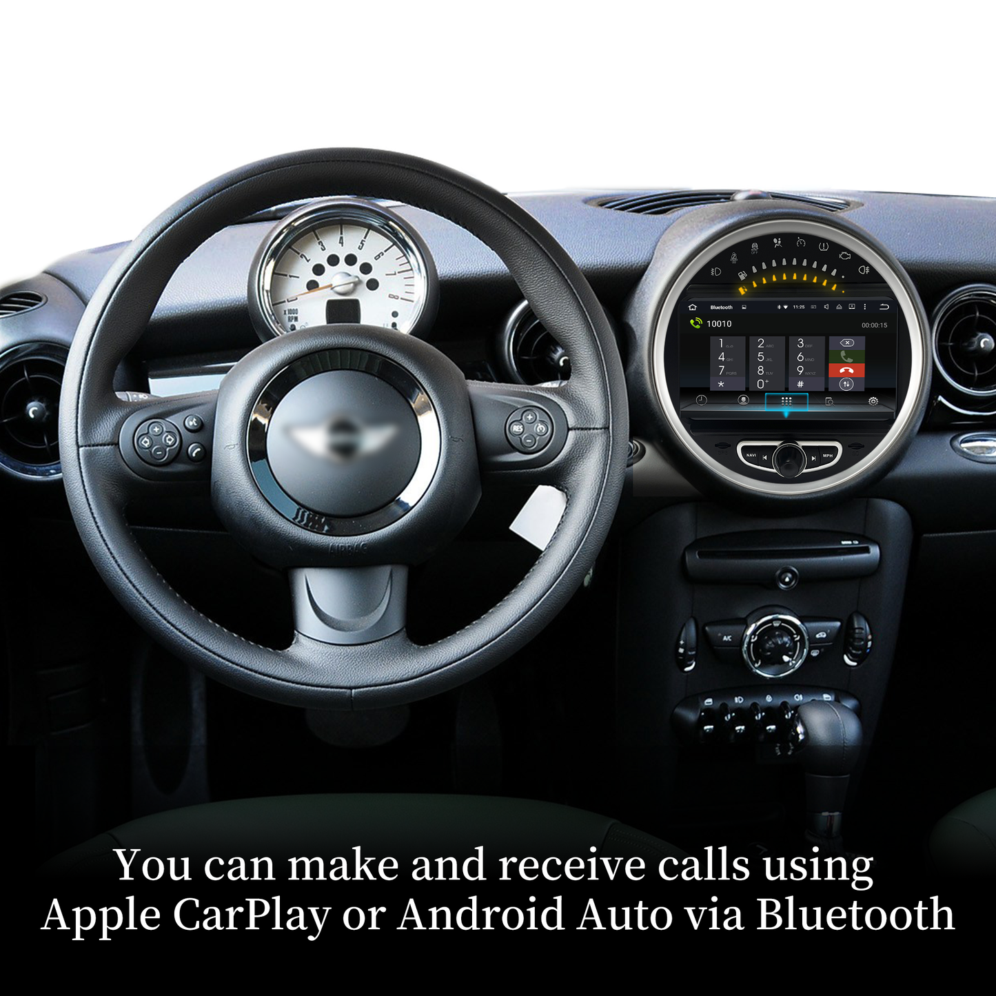 Wit-up Mini Cooper R60 Apple CarPlay Upgrade 8-inch Android Touch Screen Wireless Android Auto Spotify Navigation Vehicle Cameras Download Android Apps Games Music Movies TV Receive Calls Via Bluetooth Video Reddit Game Facebook Tiktok YouTube