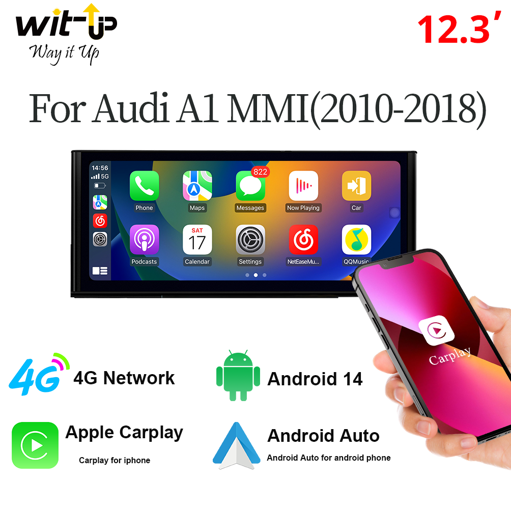Wit-Up For Audi A1 2010-2021 12.3" Touchscreen upgrade Android radio Aftermaket GPS Navi CarPlay Autoradio Car Stereo Multimedia