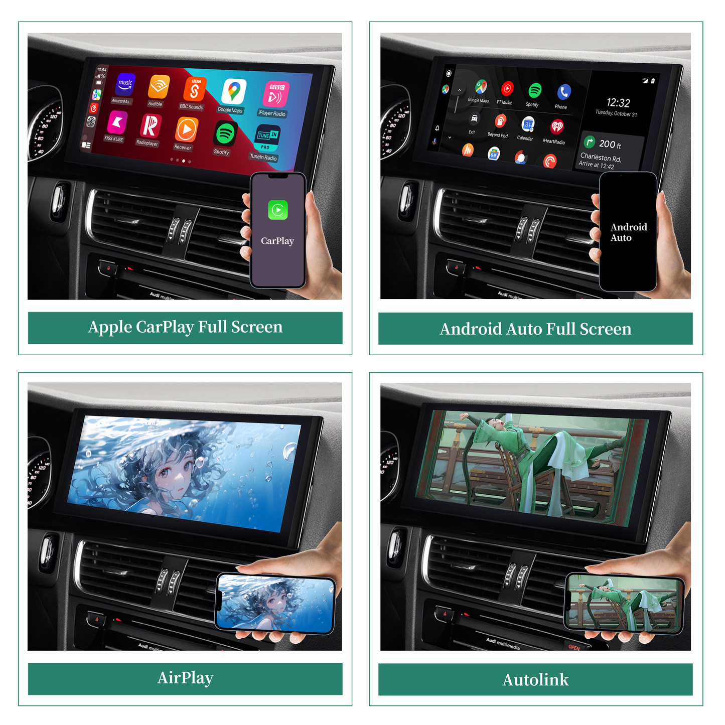 Wit-Up for Audi A4 A5 MMI 2G 12.3" Touchscreen Upgrade GPS Navigation Android Auto Stereo Wireless Carplay (2009-2015) Youtube Apply Carplay AirPlay Mirroring Wired Google Map Reddit Twitter Wit-Up CarPlay Android Screen Upgrade