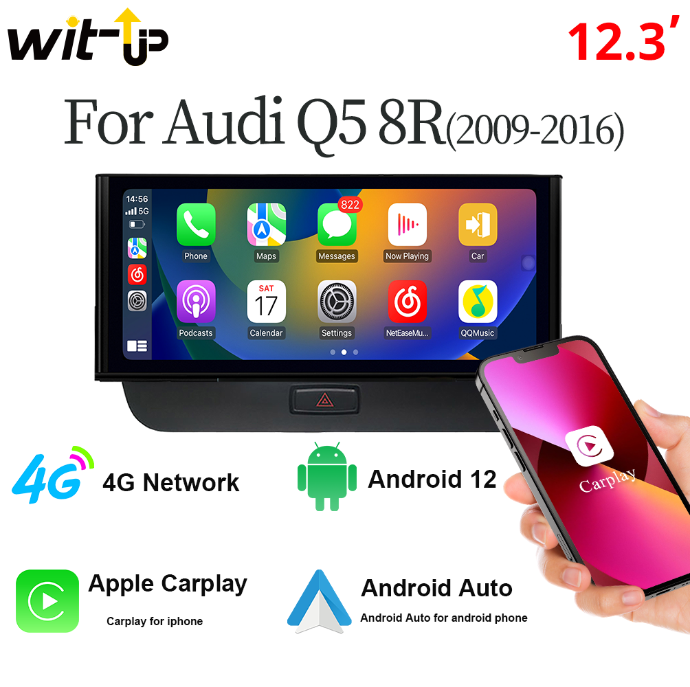 8 Core Wireless Carplay AutoRadio Android 12 For Audi Q5 2009-2016 Stereo  Screen GPS Navigation Multimedia Head Unit WIFI 4G - AliExpress