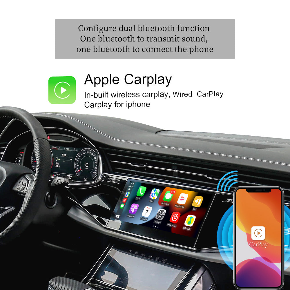 Carplay Ai BOX Android 11 Audi Q6 MIB2 Wireless Apple Carplay Android Auto Wireless Android Car Play Full Scree Mirror Android 12 Wifi 4G AHD Camera Multimedia GPS Goggle Maps