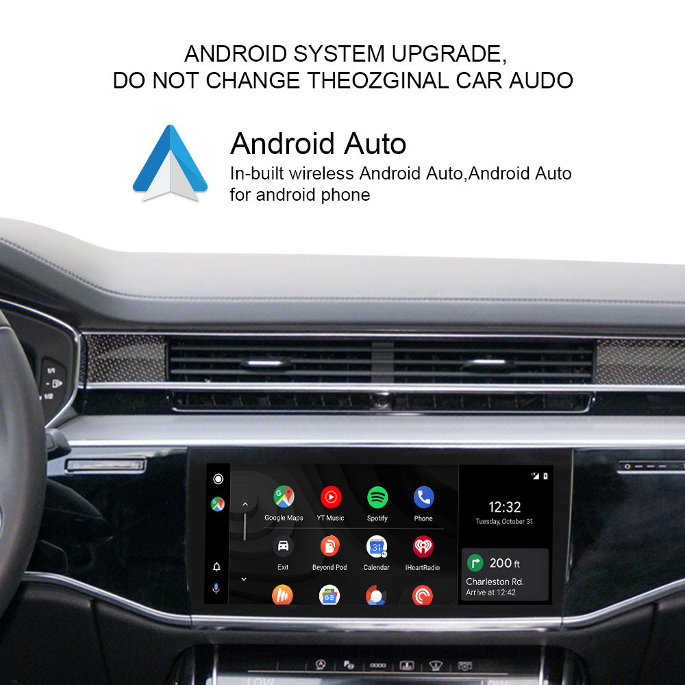 Wit-Up Audi Wireless Carplay Adapter Android Auto For A6 S6 RS6 C8 2018-Today Wireless Series MIB3 System Screen Mirror Upgrade Apple CarPlay Video Games Google Maps Navigation Spotify Aftermarket - Wit-Up Media Refit Tech
