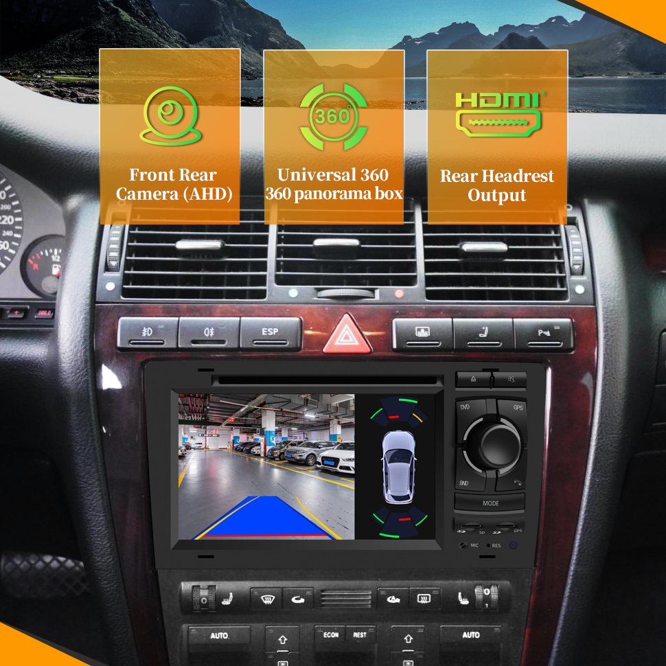 Wit-Up Android Head Unit Car Stereo For Audi A8 S8 D2 1993-2003 7 inch Touch Screen Radio Apple CarPlay & Android Auto GPS Navigation Bluetooth Backup Camera Aftermarket Head Unit Google Maps 4G Wi-Fi - Wit-Up Media Refit Tech