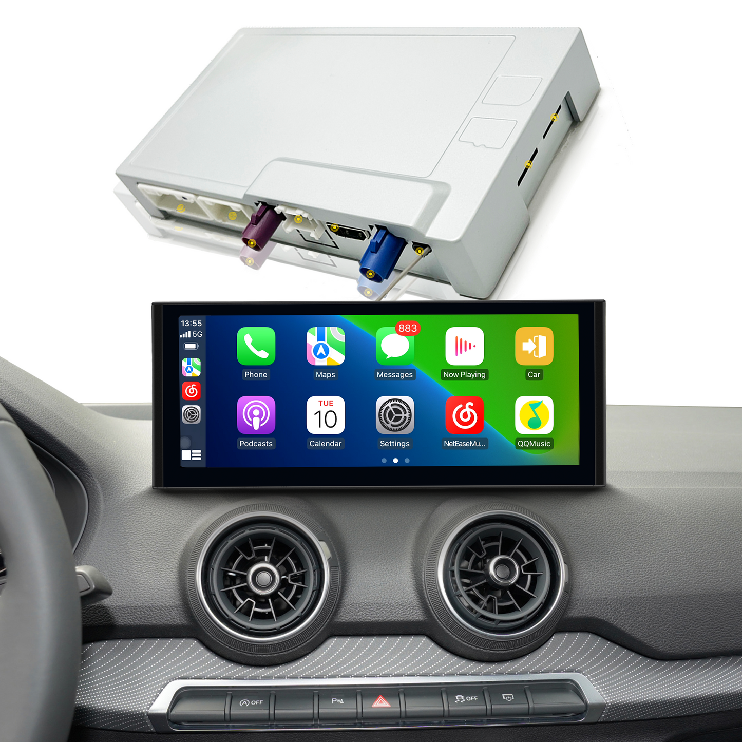 12.3" Touchscreen Upgrade Audi Q2 Radio Android Auto Wireless Carpaly Head Unit Car Stereo Mirror Link Autoradio Android13 Multimedia Music Game Netflix Tiktok 2010-2021 Wit-Up CarPlay Android Screen Upgrade