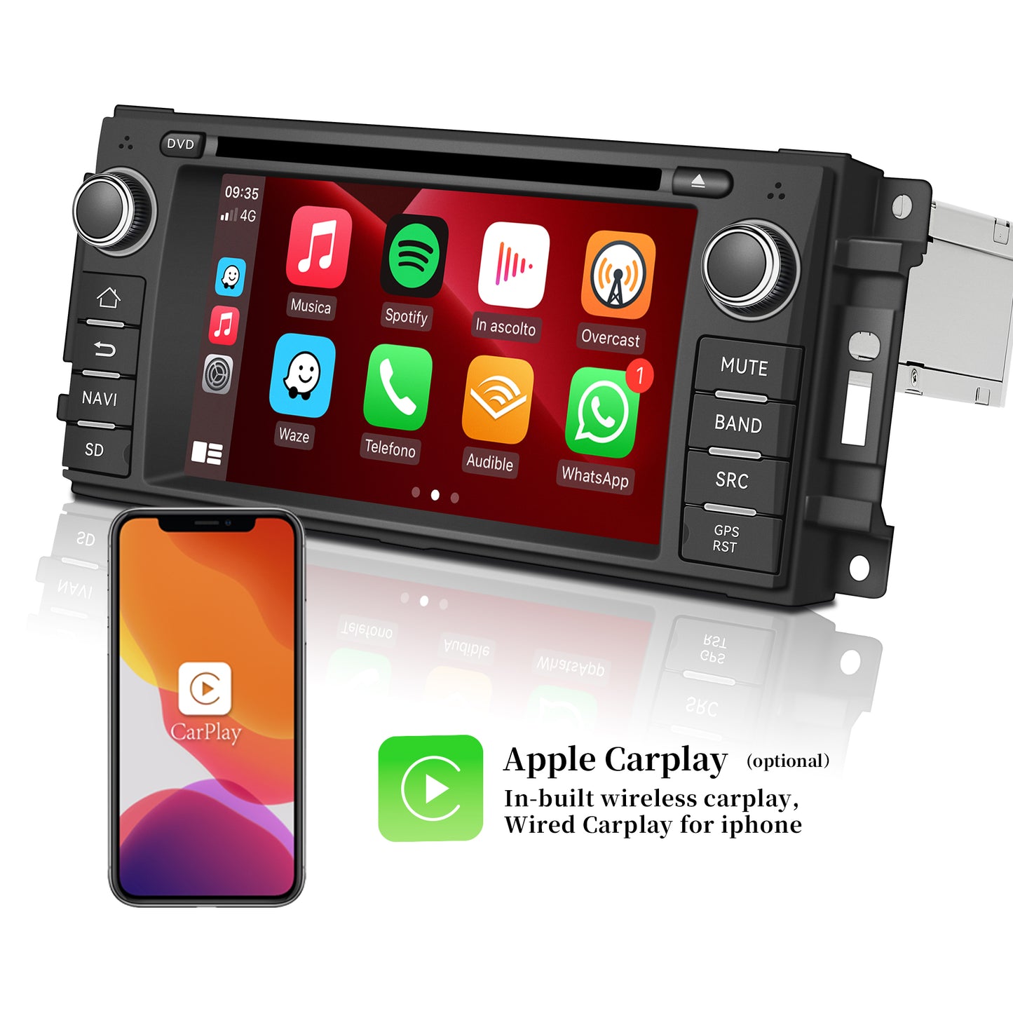 Wit-Up Dodge Car Radio For 7'' 2002-2008 Stereo Aftermarket Touch Screen Replacement Head Unit Upgrade 2 Din Android 12 Car Multimedia DVD Stereo With Screen Receiver Bluetooth DVD Player Video Games - Wit-Up Media Refit Tech
