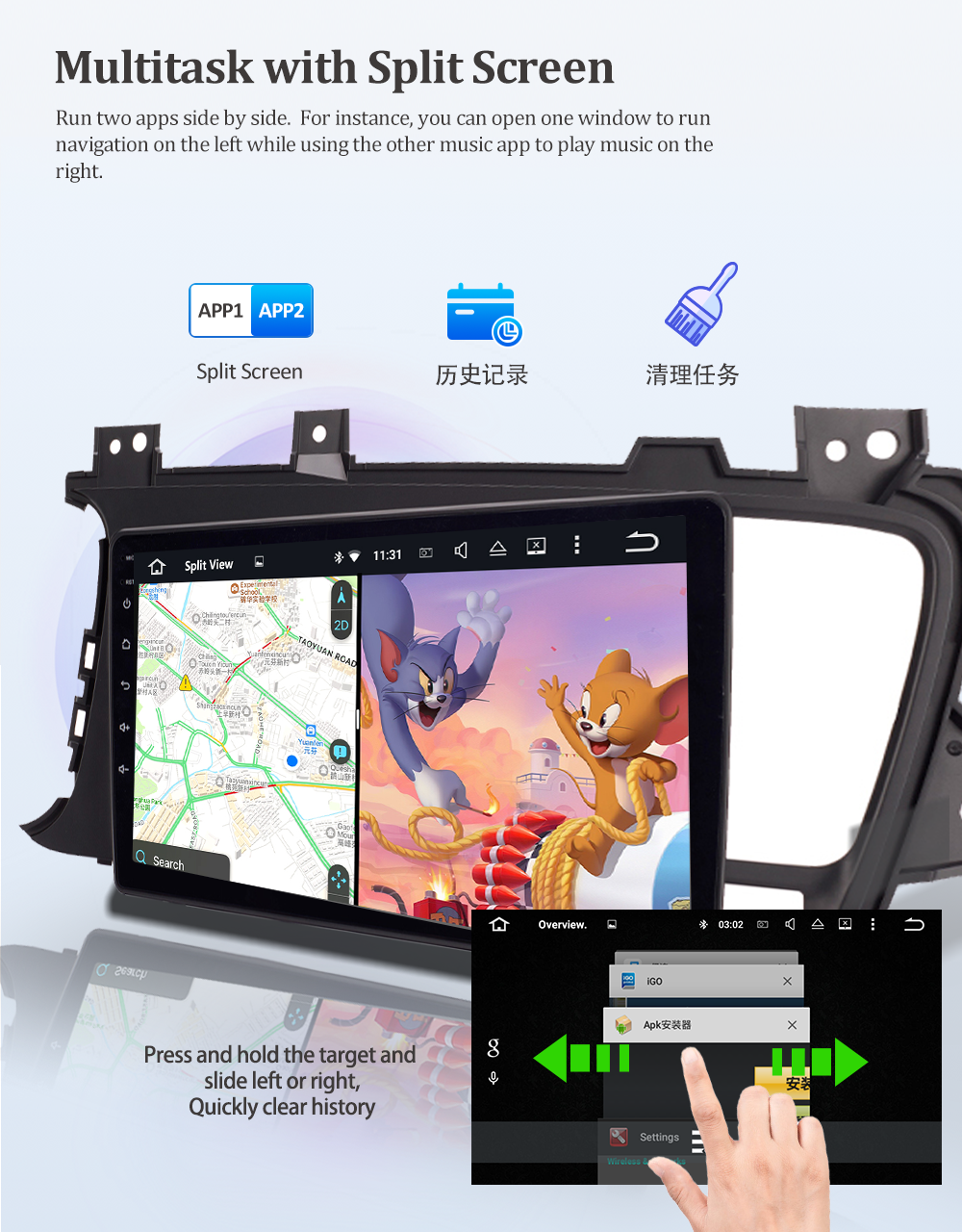 Wit-Up Kia Optima Audio Upgrade For K5 Touch Screen Radio Head Unit Aftermarket Replacement Double din Stereo Android 12 Apple CarPlay & Android Auto GPS Navigation Bluetooth Backup Camera Video Games - Wit-Up Media Refit Tech