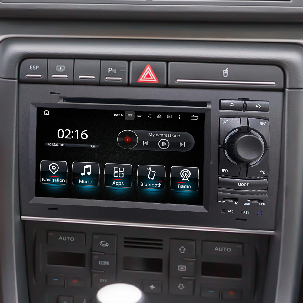 Audi A4 Car Stereo B5 B6 B7 Dash Kit Android Auto Radio 7 Inch Double Din Radio Wireless Apple CarPlay DVD Twitch Netflix Spotify GPS Navigation Music Video Games 2002 2003 2004 2005 2006 2007 2008 Wit-Up CarPlay Android Screen Upgrade