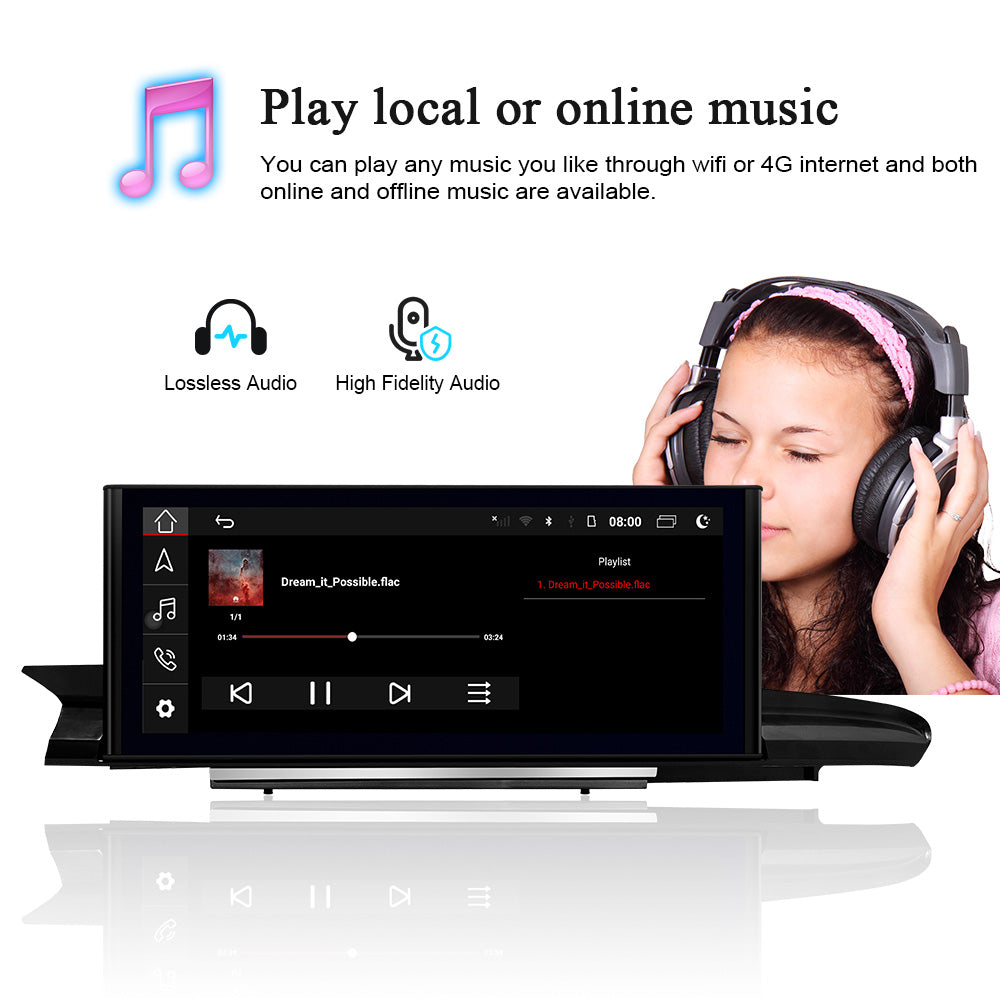 Wit-Up Audi A6 Stereo Upgrade For A6 A7 Double Din Apple Carplay Radio 7 inch Touch Screen Android Auto Mirror Link Android 13 Movies Music 4G Wi-Fi Backup Cameras BT RDS DVD Aftermarket Head Unit - Wit-Up Media Refit Tech