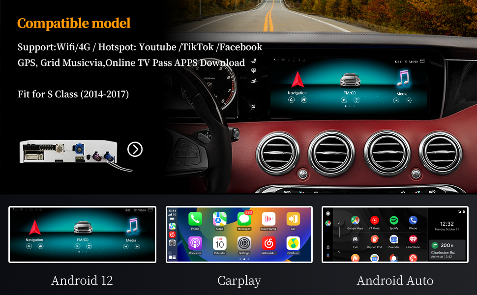 Wit-Up Android CarPlay Adapter For Mercedes 12.3 "S W222 NTG5.0 MBUX Radio Navigation Update Multimedia System Wireless CarPlay - Wit-Up Media Refit Tech