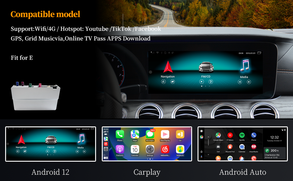 Wit-Up for Benz E W213 2016-2019 MBUX Carplay box Android box Mini carplay box AI Carplay Youtube 4G Wifi NTG5.5 - Wit-Up Media Refit Tech