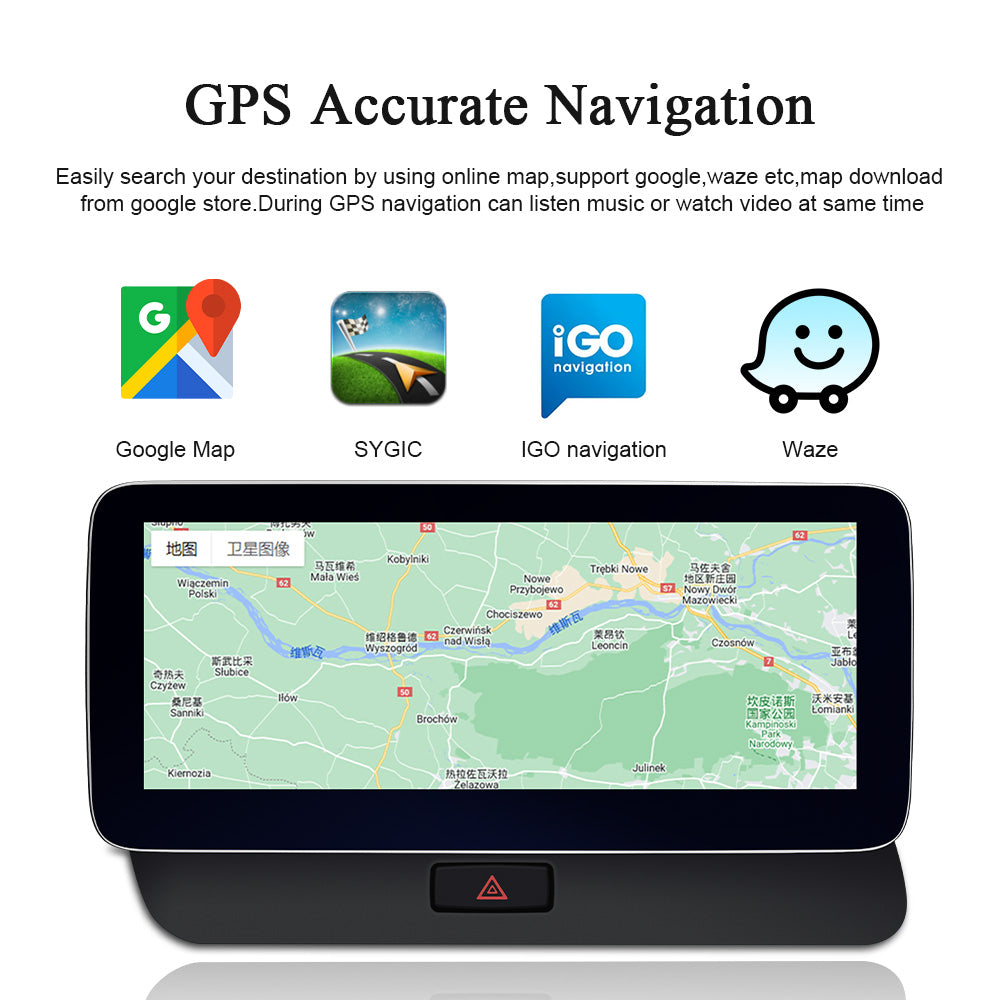 Wit-Up Audi Q5 Android Head Unit Radio Upgrade 8R 10.25" Touchscreen GPS Navi Autoradio Stereo Wireless Carplay Youtube Apply Carplay Mirroring Wired Android 13 2009 2010 2011 2012 2013 2014 2015 2016 2017