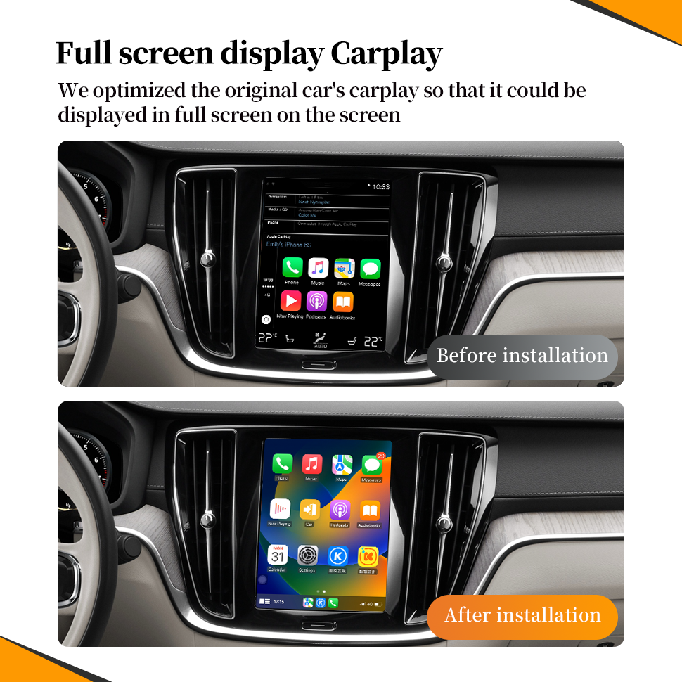 Wit-Up Android CarPlay Adapter For Volvo XC60 9" Radio NaviUpdate Multimedia System Fulll CarPlay Full Video