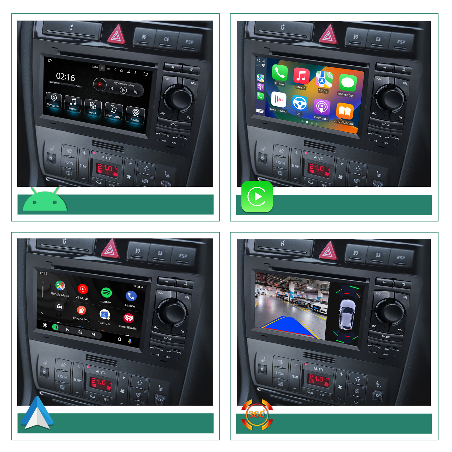 Wit-Up Audi A4 Stereo Car Radio Dash Kit Upgrade Head Unit 2004-2008 Radio Replacement 7 inch With Wireless Apple Carplay Aftermarket Camera Andio Auto Screen Mirror Bluetooth Music Video BT DVD Google Map - Wit-Up Media Refit Tech