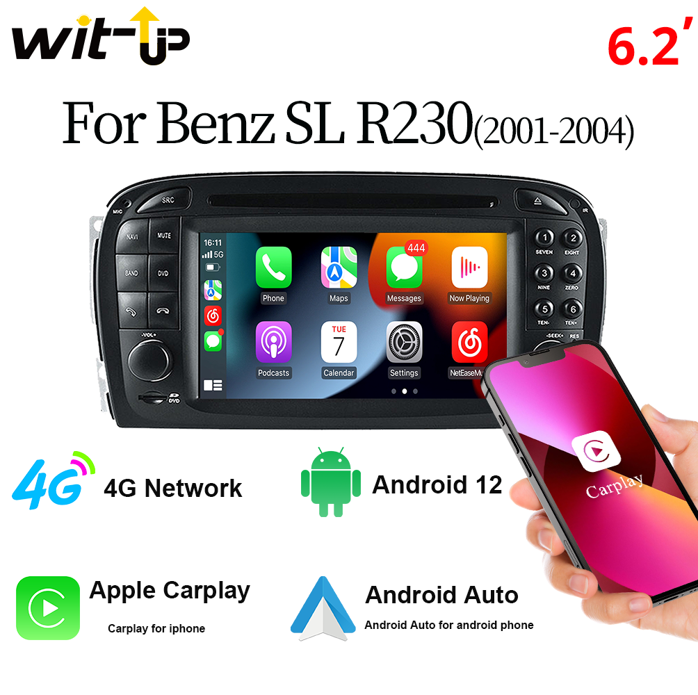Wit-Up for Benz SL R230 SL350 SL500 SL55 SL600 SL65 6.2" Headunit Touch Screen Upgrade Radio GPS Navi Autoradio Stereo Wireless Carplay Auto Multimedia