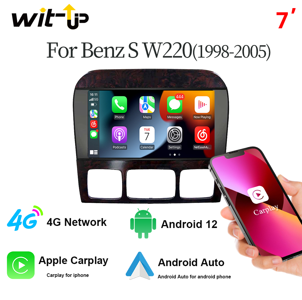 Wit-up Car Radio for Mercedes Benz S W220 W280 W320 S350 S400 S430 S500 Apple Screen Upgrade Android 10.0 car radio GPS for Mercedes 2 din radio video DVD player - Wit-Up Media Refit Tech