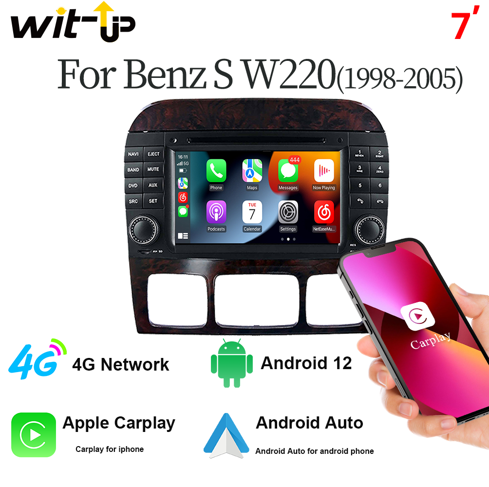 Wit-Up For Benz S W220 9 inch Android car multimedia system 8 Core 4G internet 64G storage WIFI Carplay - Wit-Up Media Refit Tech
