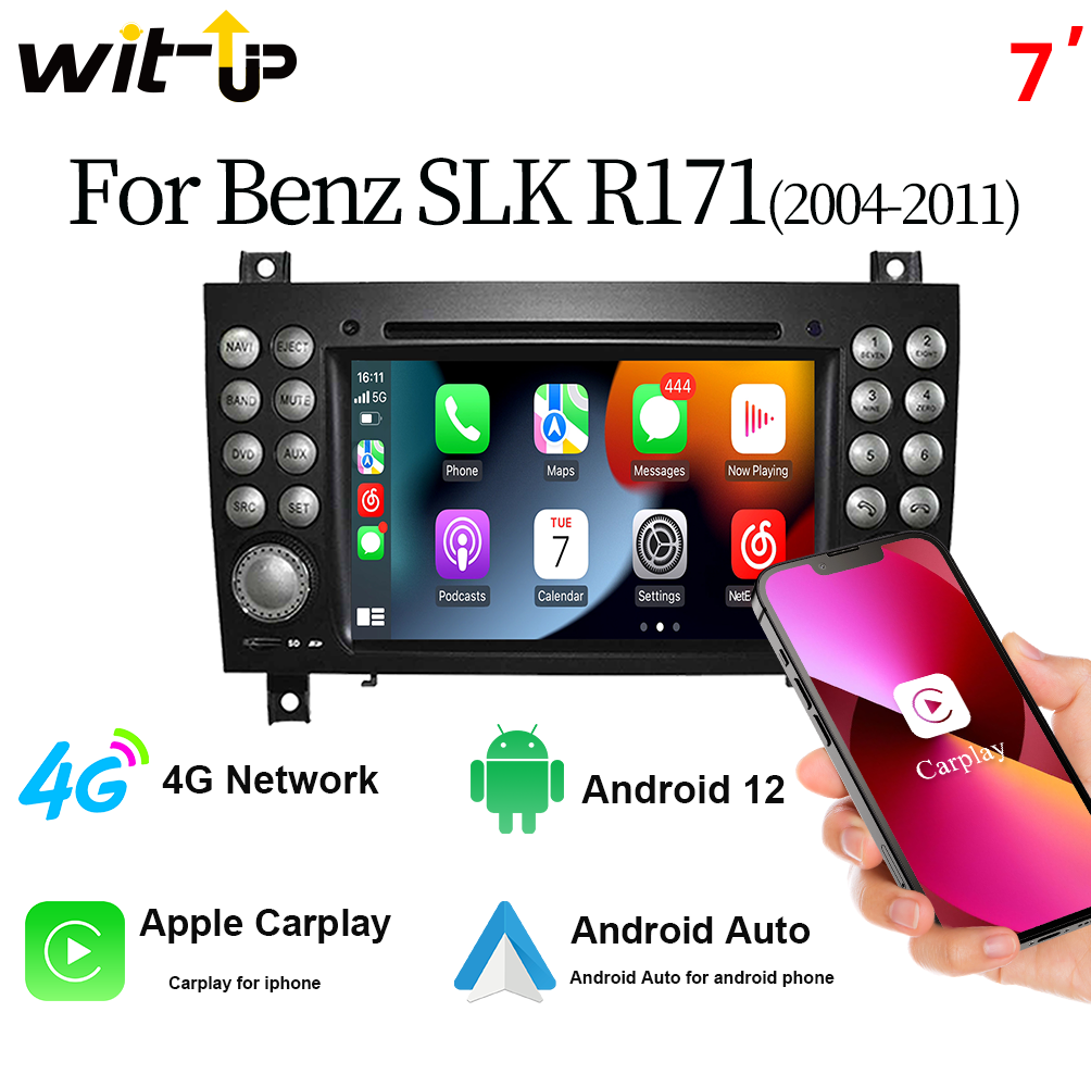 Wit-Up For Benz SLK R171 SLK200 SLK280 7 inch Touchscreen Upgrade Android radio Aftermaket GPS Navi CarPlay Autoradio Car Stereo Multimedia Head Unit 2 Din