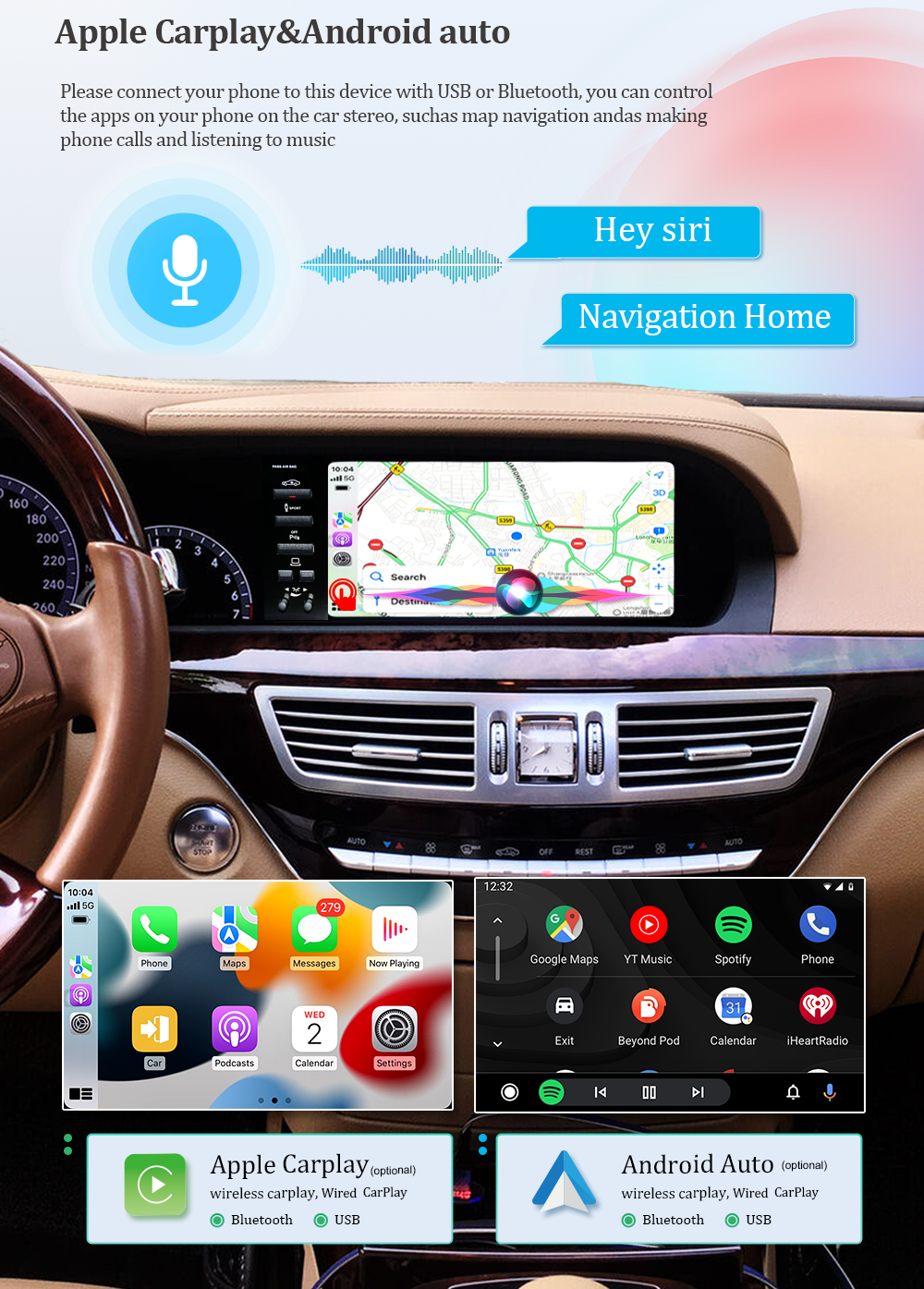 Wit-Up For Benz S W221 CL W216 9.33" Touchscreen upgrade Android radio Aftermaket GPS Navi CarPlay Autoradio Car Stereo Multimedia - Wit-Up Media Refit Tech