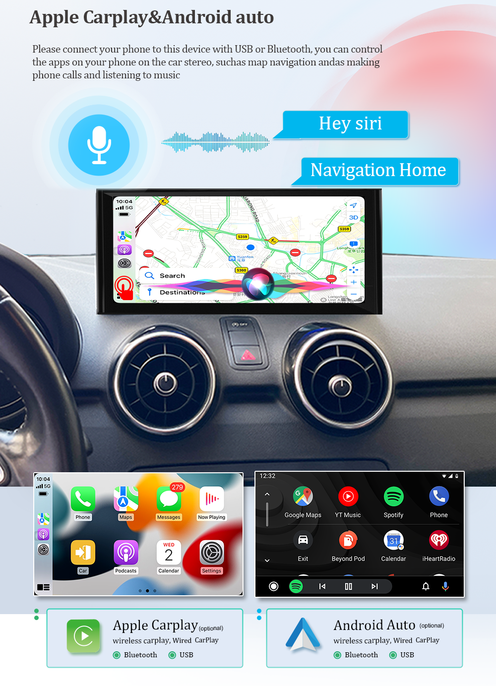 Wit-Up For Audi A1 2010-2021 12.3" Touchscreen upgrade Android radio Aftermaket GPS Navi CarPlay Autoradio Car Stereo Multimedia