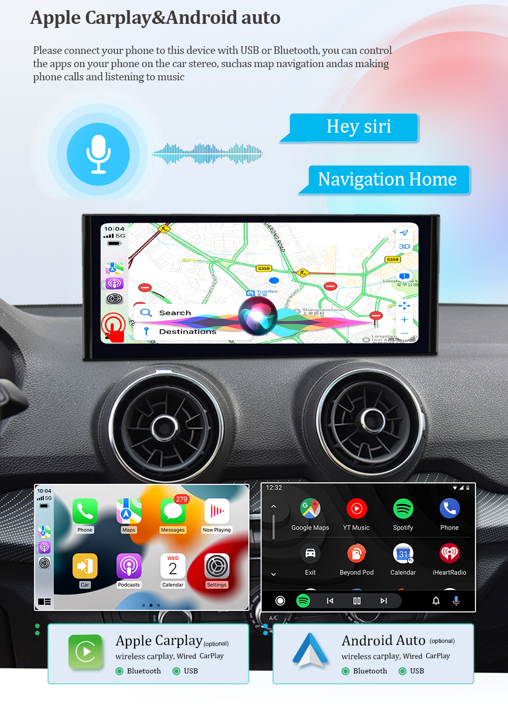 Wit-Up For Audi Q2 MMI (2010-2021) 10.25“ Touchscreen Upgrade Android Radio Aftermaket GPS Navi CarPlay Autoradio Car Stereo Car Multimedia Player
