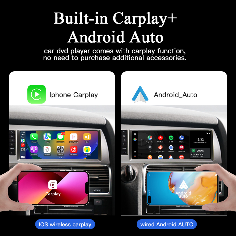 Wit-Up Head Unit Car Stereo For Audi Q7 4L MMI 2005-2015 10.25 inch Touch Screen Radio Apple CarPlay & Android Auto GPS Navigation Bluetooth Backup Camera Aftermarket Google Maps 4G Wi-Fi