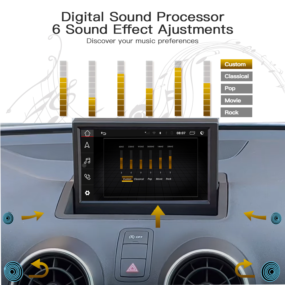 Wit-Up for Audi A1 7" Touchscreen Android Wifi GPS Multimedia Auto Navi Bluetooth USB 4G Wireless CarPlay Auto Apply Carplay Mirror Link Android Auto Netflix Best Aftermarket Stereo 2010 2011 2012 2013 2014 2015 2016 2017 2018