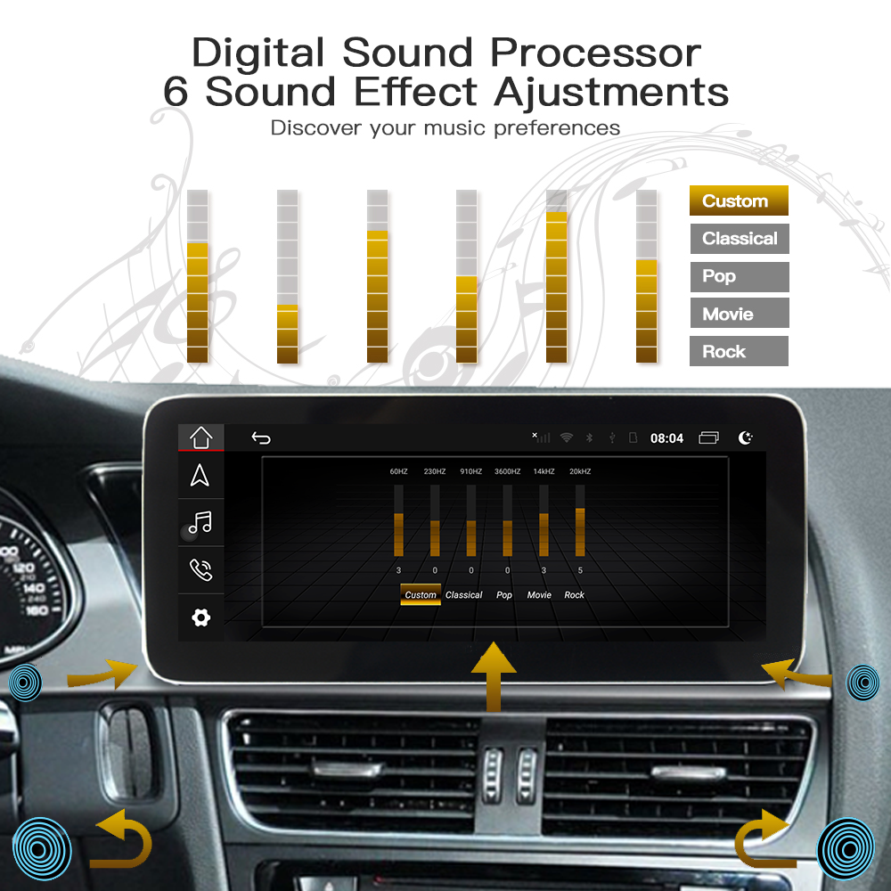 Wit-Up for Audi A4/A5 B8 B8.5 MMI (2009-2017) 10.25" Touchscreen GPS navi autoradio stereo wireless carplay Youtube Apply Carplay Carplay Mirroring Mirroring Wired Android Netflix Waze