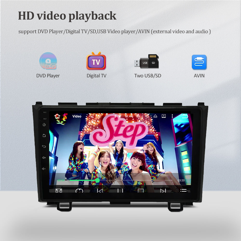 Wit-Up Honda Crv Car Radio For Upgrade Double Din 9 inch 2006-2012 Screen Installation Apple CarPlay & Android Auto Head Unit GPS Navigation Bluetooth Replacement Aftermarket Video Games Google Maps 4G Wi-Fi - Wit-Up Media Refit Tech
