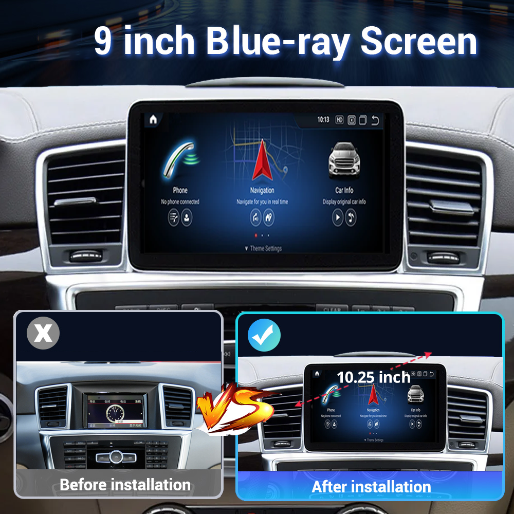 Wit-Up 9" Touchscreen GPS Navi Autoradio Stereo Wireless Carplay for Benz ML W166 GL X166 2011 2012 2013 2014 2015 Youtube Apply Carplay Carplay Mirroring - Wit-Up Media Refit Tech