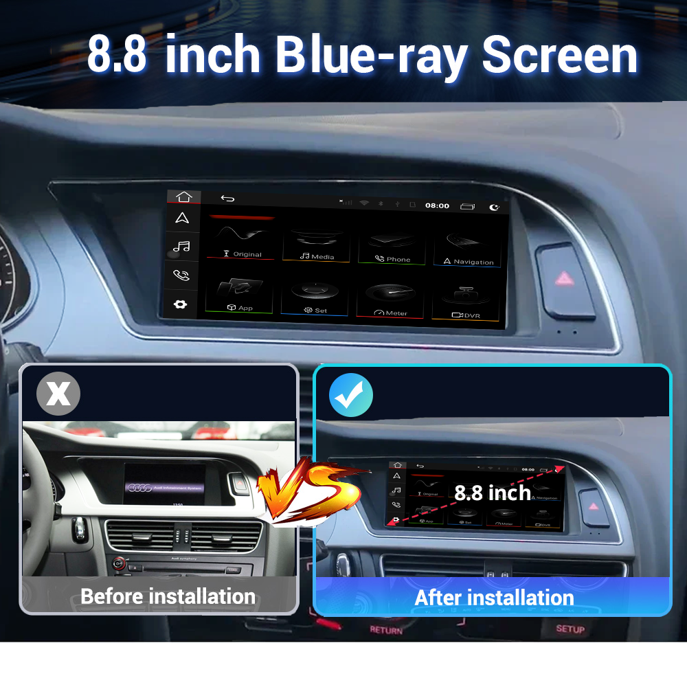 Wit-Up 8.8" Touchscreen For Audi A4 A5 MMI 2009-2016 GPS Navi Autoradio Stereo Carplay Android 14.0 Aftermarket Radio - Wit-Up Media Refit Tech