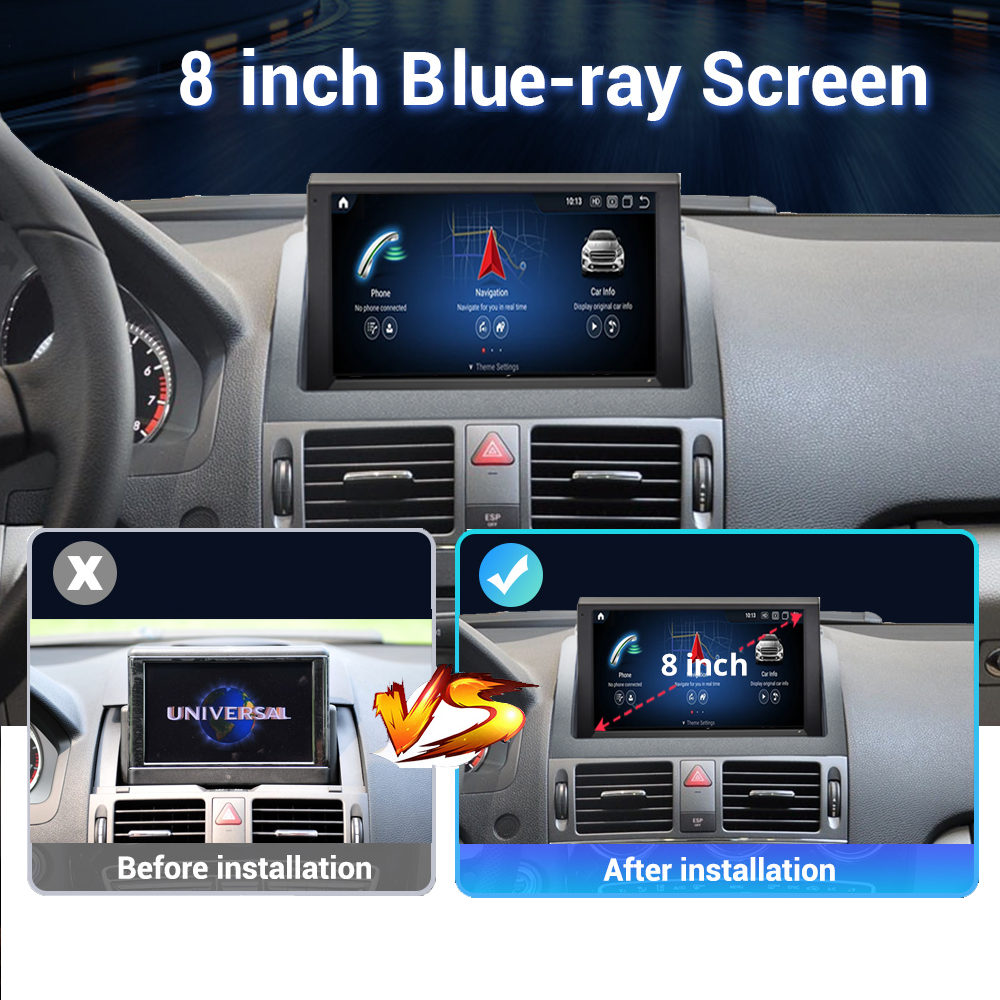 Wit-Up For Benz C W204 2007-2010 8" Touchscreen Android Aftermaket GPS Navi CarPlay Autoradio Car Stereo Multimedia - Wit-Up Media Refit Tech