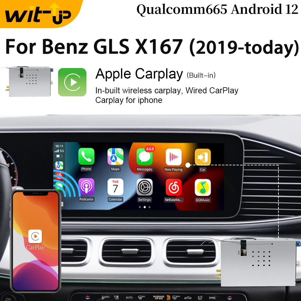 Wit-Up Android CarPlay Adapter For Mercedes GLS X167 12.3 " NTG6.0 MBUX Radio Navigation Update Multimedia System Wireless CarPlay - Wit-Up Media Refit Tech