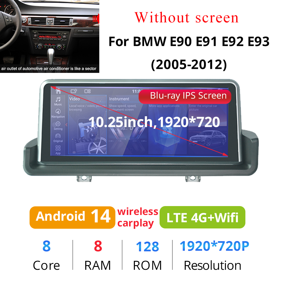 Wit-Up For BMW 3/4 E90 E91 E92 E93 10.25" Touch Screen Upgrade Radio Android 14 Aftermaket GPS Navi CarPlay Autoradio Car Stereo Multimedia