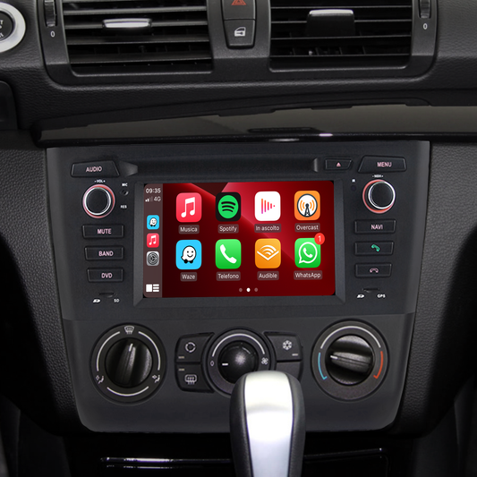 BMW 1 Series Head Unit Upgrade E81 E82 E88 6.2 inch Touch Screen Android Car Stereo 4G Wi-Fi Backup Cameras GPS Navigation RDS DVD Wireless Apple CarPlay Android Auto Bluetooth Music Wit-Up Media Refit Tech