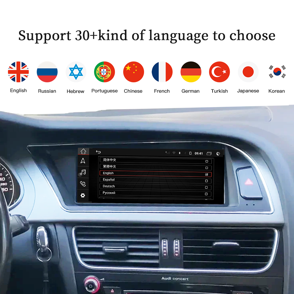 Best Audi A4 A5 MMI 8.8" Touchscreen Upgrade Autoradio Car Radio Stereo GPS Navigation Wireless Apple Carplay Android 14 Head Unit Aftermarket Youtube Wired Netflix Multimedia Game Google Map 2009-2016