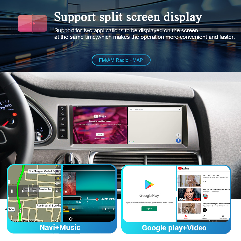 Wit-Up Head Unit Car Stereo For Audi Q7 4L MMI 2005-2015 10.25 inch Touch Screen Radio Apple CarPlay & Android Auto GPS Navigation Bluetooth Backup Camera Aftermarket Google Maps 4G Wi-Fi