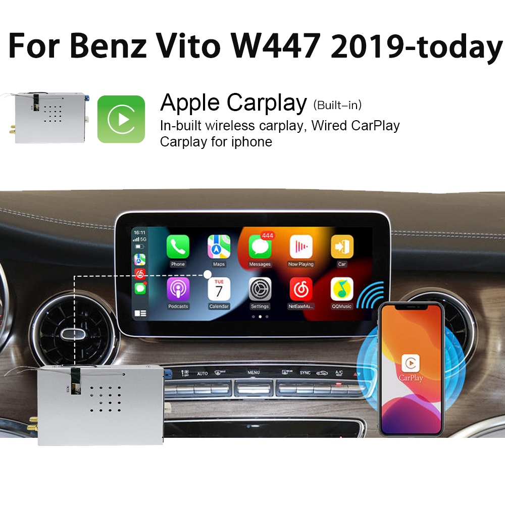 Android CarPlay adapter for Mercedes 10.25 "EQV 300 2021 2022 mbux radio navigation update multimedia system Wireless CarPlay - Wit-Up Media Refit Tech
