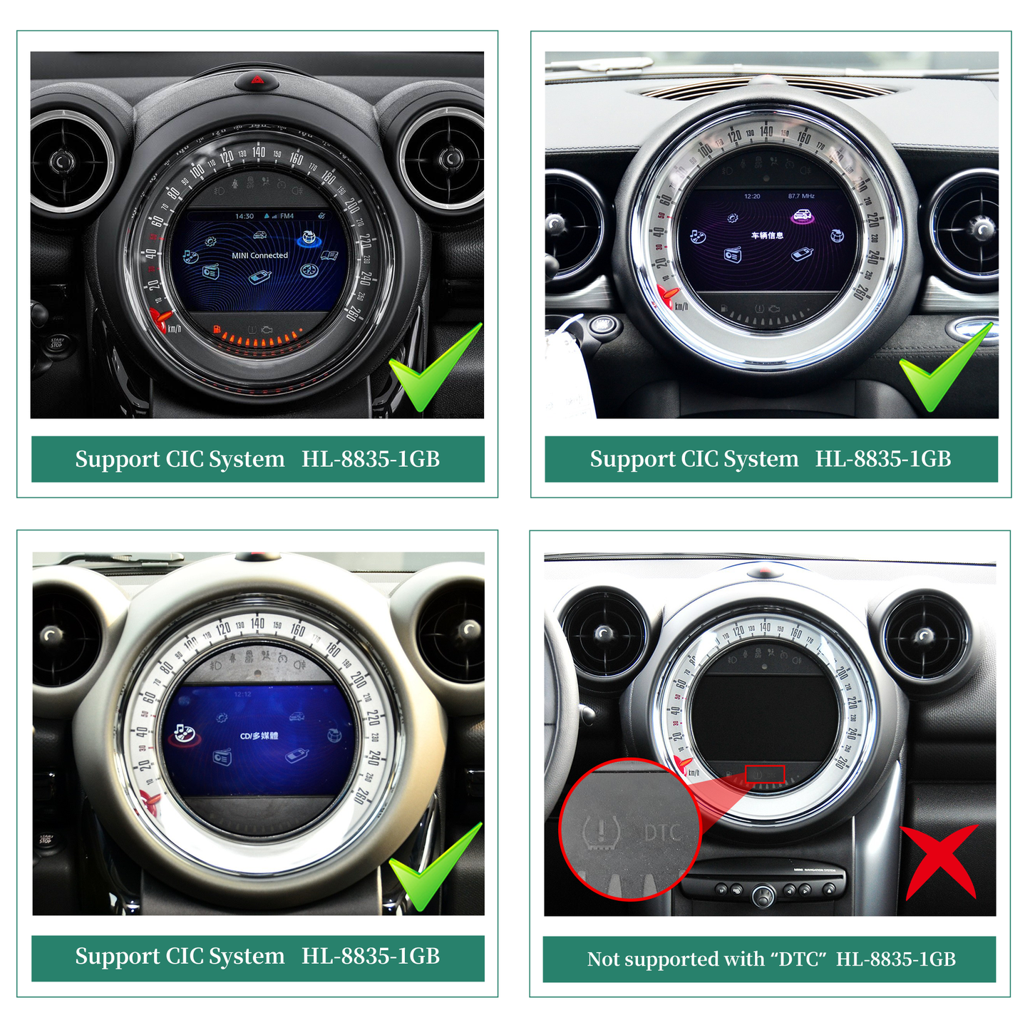 Wit-up 6.5 Mini Cooper CIC R56 Apple CarPlay Upgrade 8-inch Android Touch Screen Wireless Android Auto Facebook Navigation Vehicle Cameras Download Android Apps Games Music Movies Receive Calls Via Bluetooth