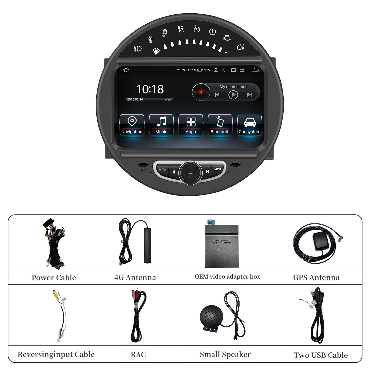 Wit-up 6.5 Mini Cooper CIC R56 Apple CarPlay Upgrade 8-inch Android Touch Screen Wireless Android Auto Facebook Navigation Vehicle Cameras Download Android Apps Games Music Movies Receive Calls Via Bluetooth