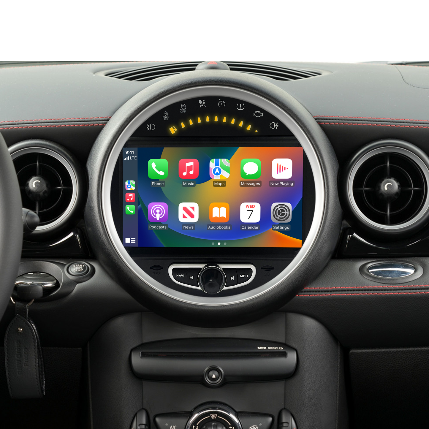 Wit-up 6.5 Mini Cooper CIC R56 Apple CarPlay Upgrade 8-inch Android Touch Screen Wireless Android Auto Facebook Navigation Vehicle Cameras Download Android Apps Games Music Movies Receive Calls Via Bluetooth