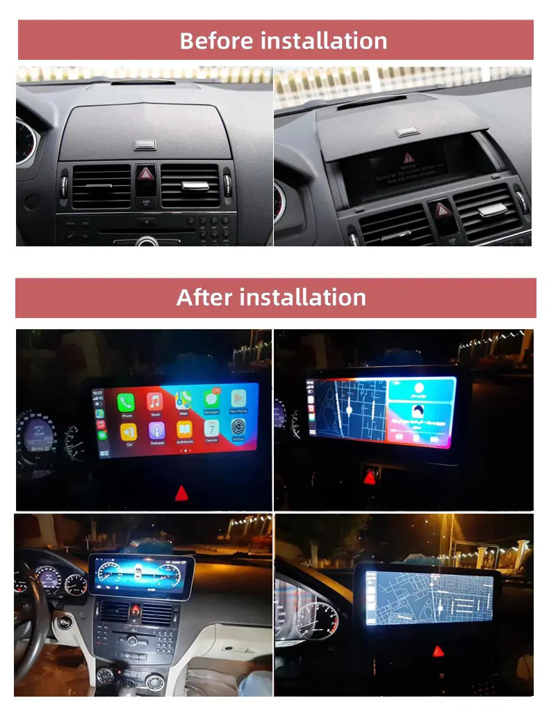 Wit-Up For Mercedes Benz C W204 2008-2010 10.25" Touch Screen Carplay Android 12 GPS Navi CarPlay Autoradio Car Stereo DVD Multimedia Player Auto GSP Wifi - Wit-Up Media Refit Tech