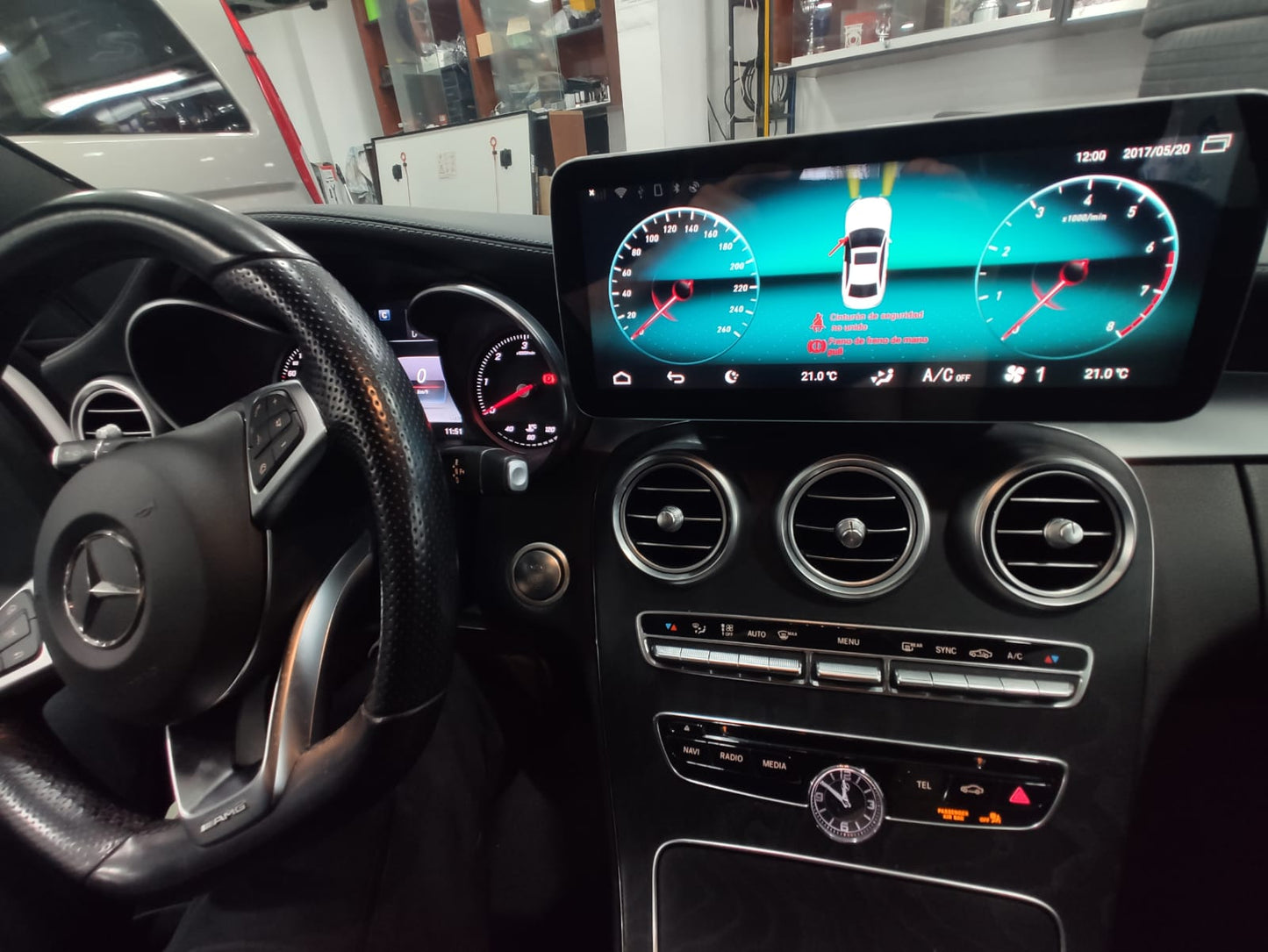 Android 12.3‘’ car navigation Autoradio Android Auto for Mercedes C W205 GLC X253 2015-2022 ntg5.0 ntg5.5 Apple CarPlay GPS Multimedia - Wit-Up Media Refit Tech