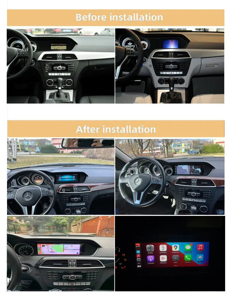 Wit-Up 8.8" Touchscreen GPS Navi Autoradio Stereo Wireless Carplay For Mercedes Benz C W204 2011-2014 Youtube Apply Carplay AirPlay Mirroring Wired Android - Wit-Up Media Refit Tech