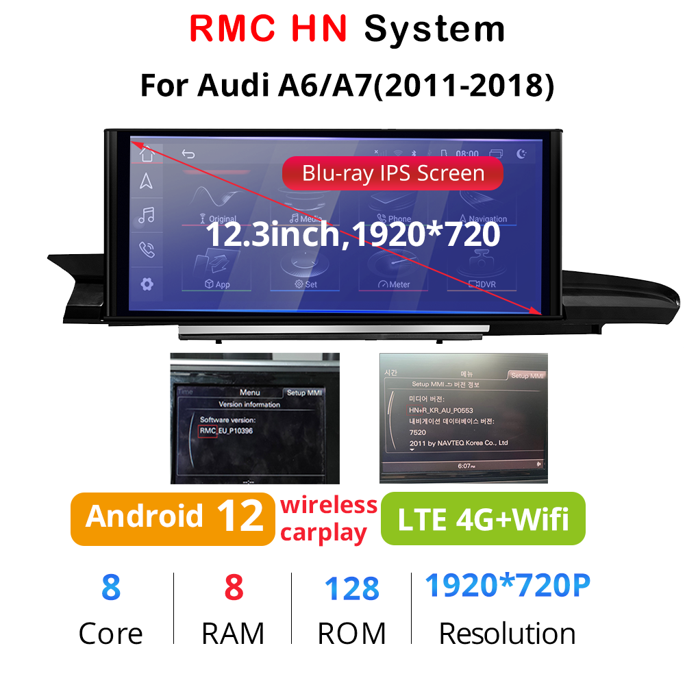 Wit-Up Audi A6 Stereo Upgrade For A6 A7 Double Din Apple Carplay Radio 7 inch Touch Screen Android Auto Mirror Link Android 13 Movies Music 4G Wi-Fi Backup Cameras BT RDS DVD Aftermarket Head Unit - Wit-Up Media Refit Tech