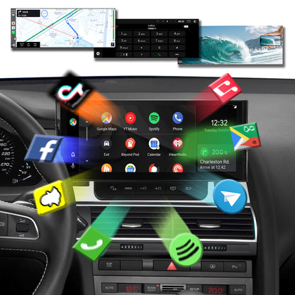 Audi A6 MMI 2G 3G 10.25" Touchscreen Upgrade Radio GPS Navi Autoradio Stereo Wireless Carplay Youtube Apply Carplay Mirroring AirPlay Mirroring Wired Android Google Map Game