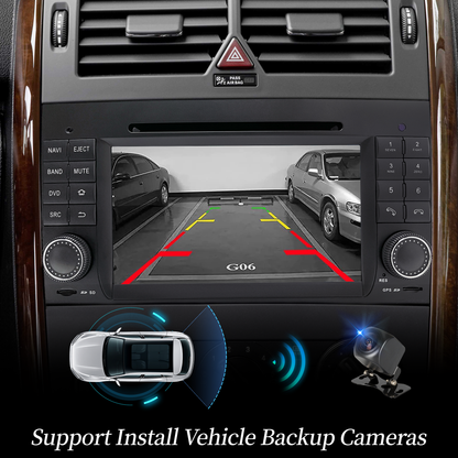 Wit-up Mercedes W169 C169 A-Class Radio Upgrade 7-inch Touch Screen Add Wireless Apple CarPlay Android Auto Android System GPS Navigation Google Maps Vehicle Cameras Bluetooth Calls AM FM DVD Netflix YouTube